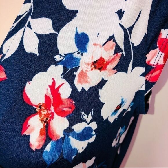 Elle ruffle faux wrap knee length floral dress xs - Picture 9 of 13